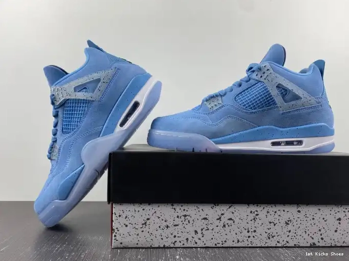 1st Kicks Shoes Jordan UNC Retro 4 (PE) HO12MNJDLS247 0603